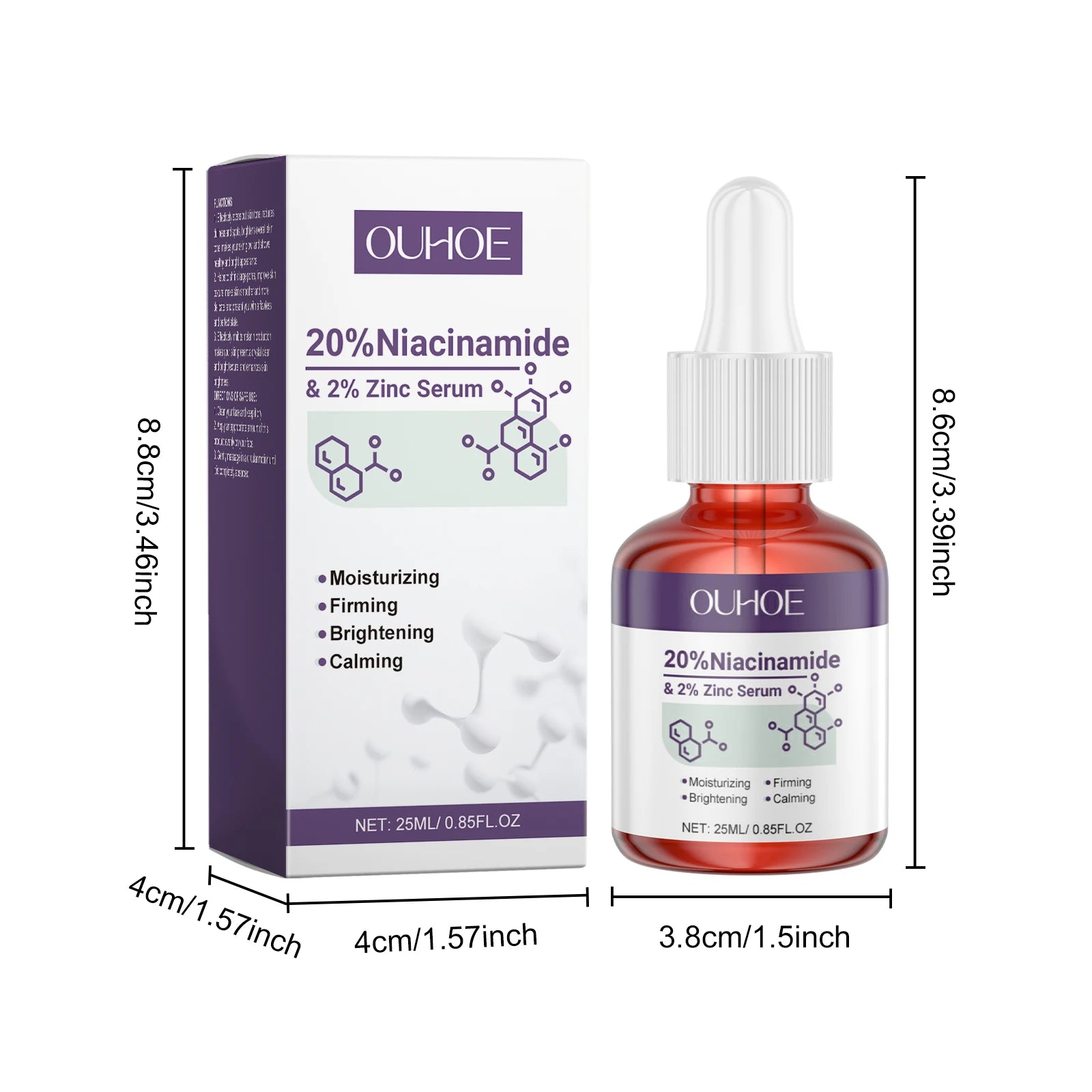 Nicotinamide Face Serum Anti-Acne Shrink Pores Brightening Lighten Moisturizing Essence Improve Rough Skin Care Firming Serum