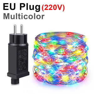 Outdoor LED String Lights Garland 100M Waterproof Fairy Light Festoon 220V Copper Wire Chain Lamp Christmas Wedding Party Decor