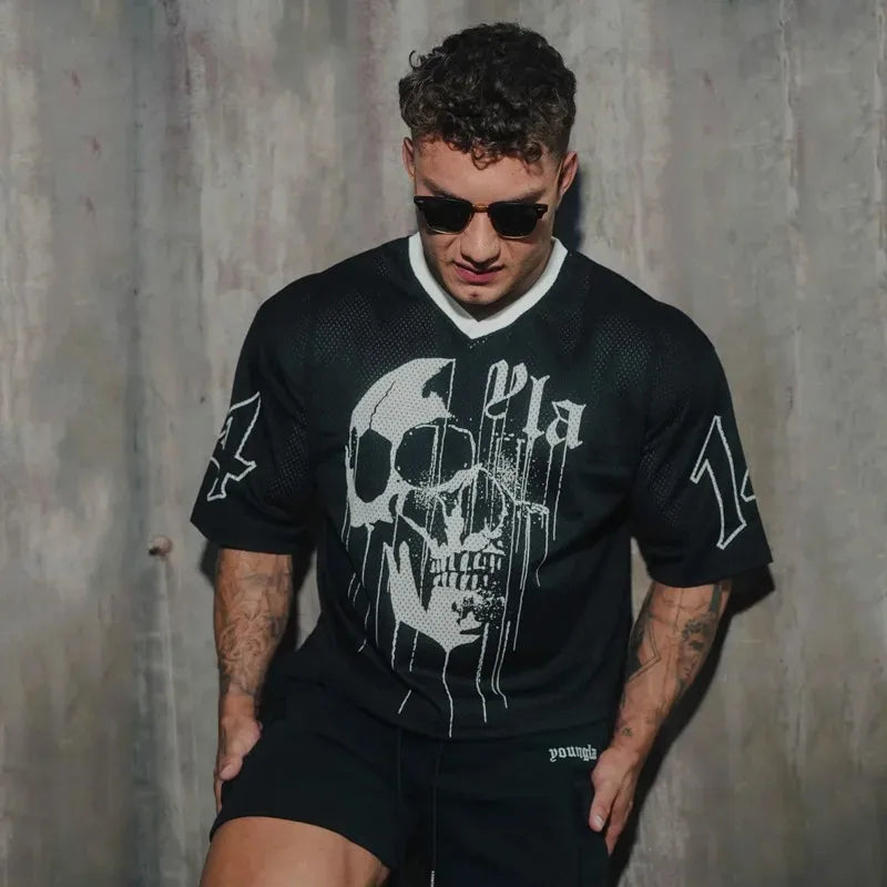 3D T-shirt men's new sports and leisure quick drying fashionable loose and comfortable clothing gym running shirt men