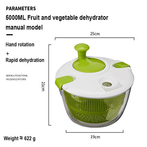 Salad Spinner Electric/Manual Vegetable Dehydrator Multifunction Food Fruit Dryer Quick Drying Drain Basket Kitchen Accessories