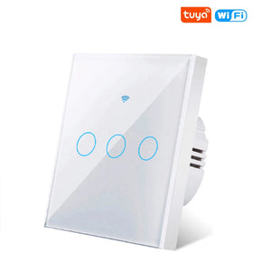 EU Smart Switches 1/2/3Gang Tuya Wifi Touch Light Switch Wall Sensor Switches Smart Life For Alexa Google Home 433RF Remote