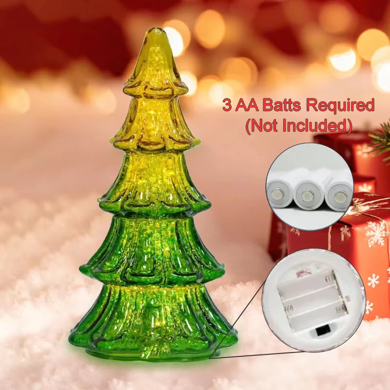 Pretty Christmas Tree Crystal Glass Christmas Tree Ornaments for Table Top Centerpiece Mantel Window 2026 Christmas Gifts