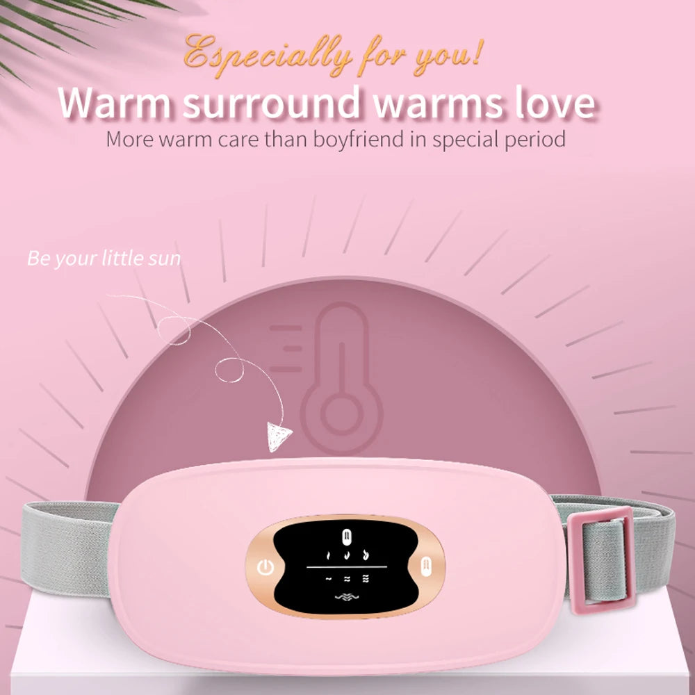 Electric Period Cramp Massager Vibrating Heating Belt for Menstrual Waist Stomach Abdominal Warm Palace Belt - You Offer