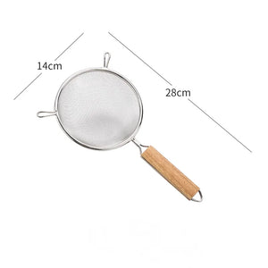 1/3pcs Kitchen baking steel flour sieve kitchen soy milk juice filter sieve filter oil spoon hand-held binaural mesh colander