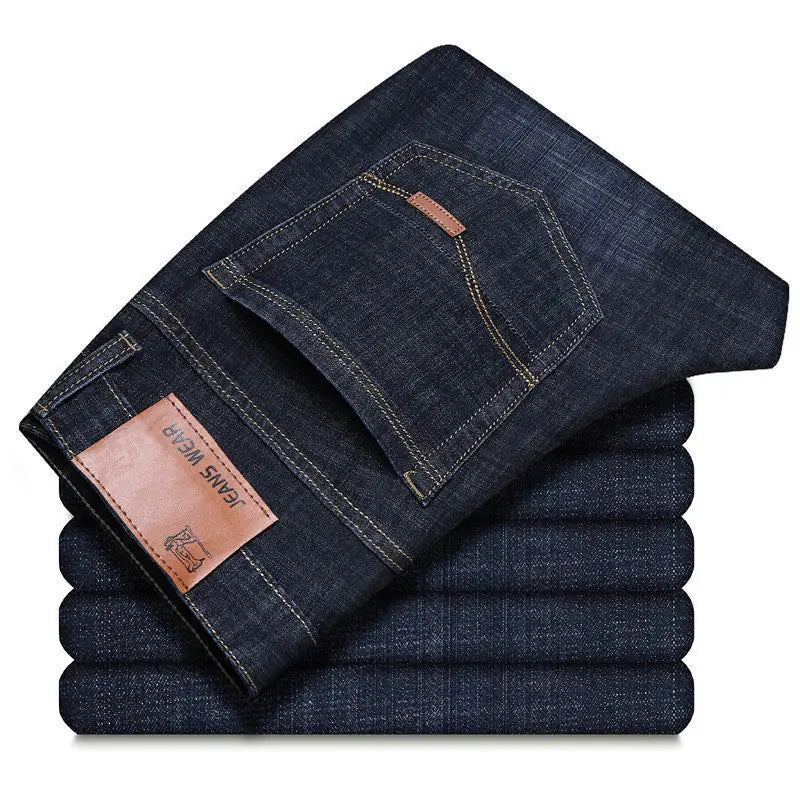 2025 Spring/Summer New Men's Jeans Micro Elastic Loose Straight Tube Business Casual Men's Pants Boutique Denim Series - You Offer