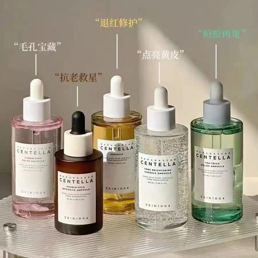 Centella Asiatica Skin Care Set Essence Moisturizing Brightening Capsule Ampoule Face Serum Nourishing Korean Cometics Skincare