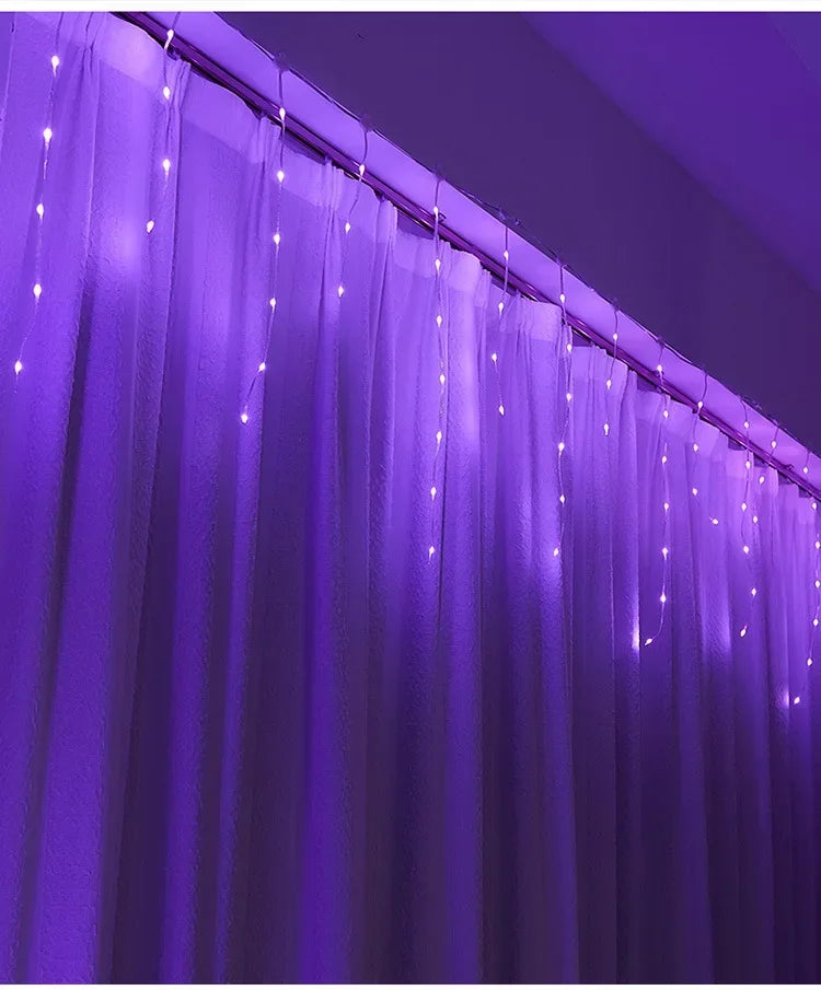 RGBIC Curtain Light String USB Plug Remote Control LED Curtain Light APP Bluetooth Control String Lights for Room Decorations