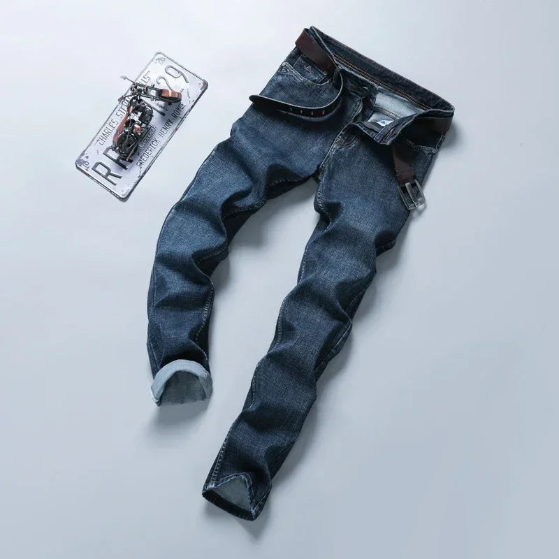 Mens High Quality Jeans Fashion Straight Denim Pants Men Classic Casual Jeans Male Plus Size Denim Trousers Ripped Jeans 28-40 - You Offer