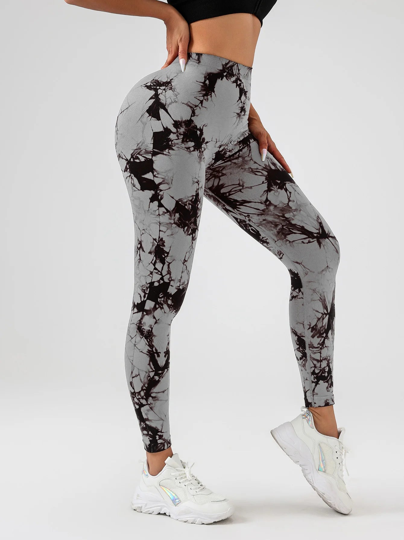 US Local Women‘s Spandex Tie Dye Scrunch Butt Lifting V Back Leggings Buttery Soft High Waist Booty Yoga Pants - You Offer