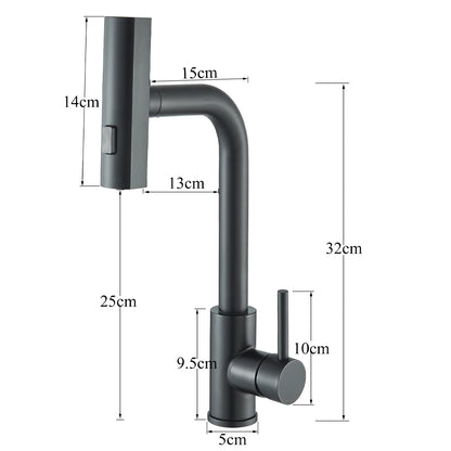 Black Kitchen Faucets Black Pull Out Rotation Waterfall Sprayer Sink Mixer Brushed Nickle Water Tap - You Offer