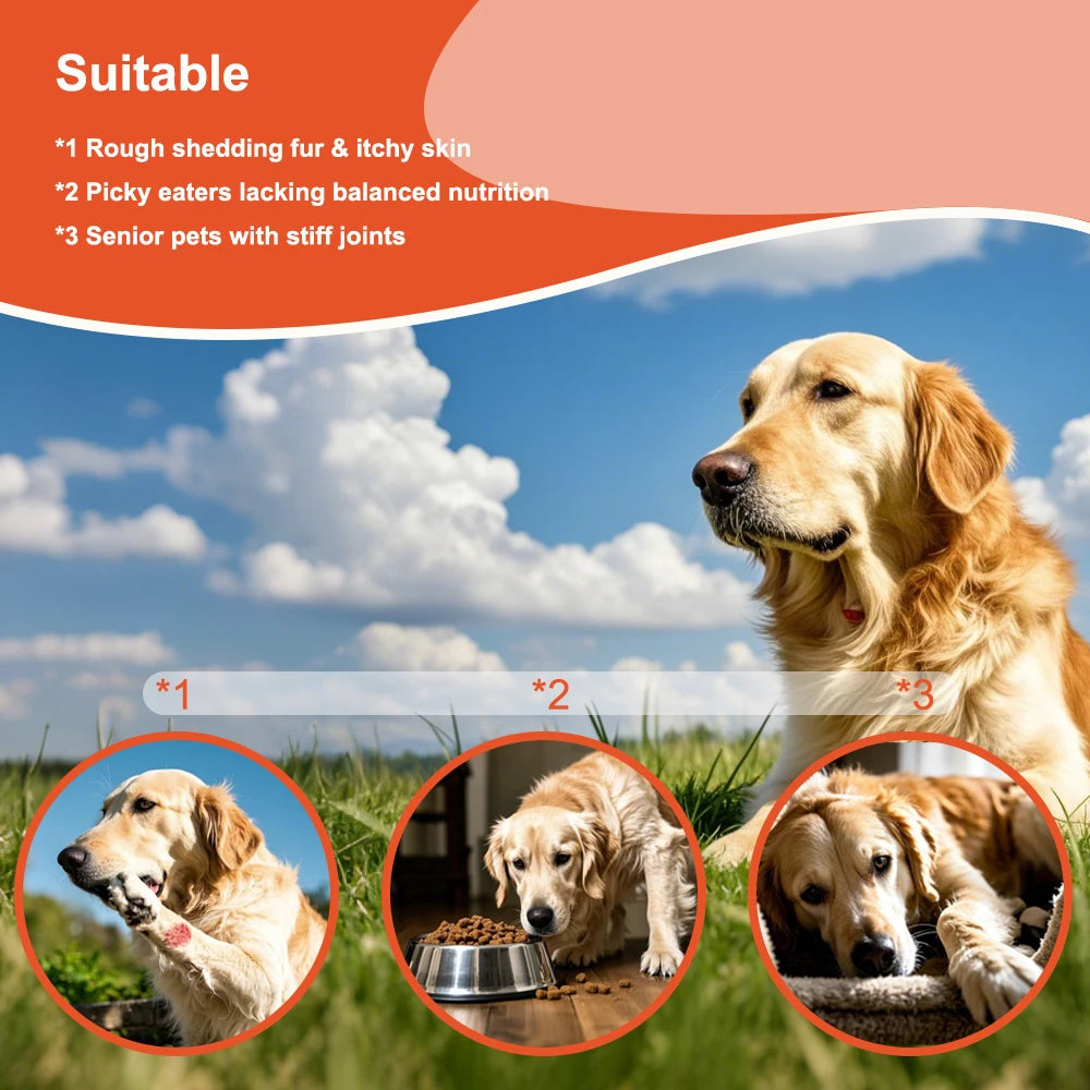 300ml/10.15 fl oz, 100ml/3.38 fl oz Human Grade Salmon Oil for Dogs&Cats – Omega Fatty Acids Supplement for Optimal Health & Nut