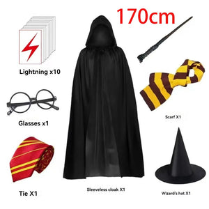 New Halloween costume: Adult Death Cloak, Cloak with Hat, Vampire Cloak, Wizard Robe, Makeup, Ball Performance Costume