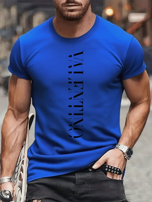 Men's summer round-neck printed short-sleeved t-shirt from luxury brand - streetwear for summer, original men's top