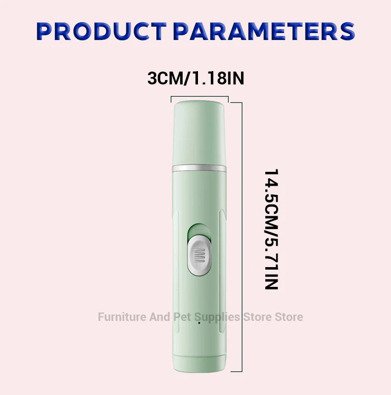 Electric Dog Nail Grinder Pet Nail Clipper USB Rechargeable Pet Nail Trimmers Painless with Polisher Wheel for Small/Large Pets