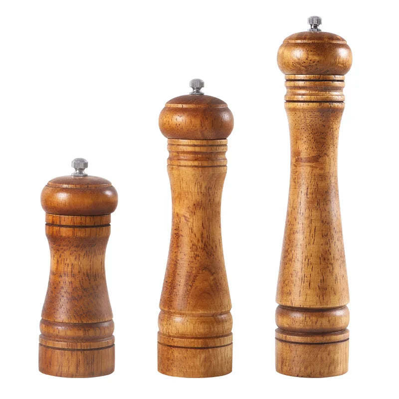 5/8/10inch Wooden Salt Pepper Grinder Mill Shaker Rotor Kitchen Tool Spices Seasoning Gadget Accessory Cooking Essential Items