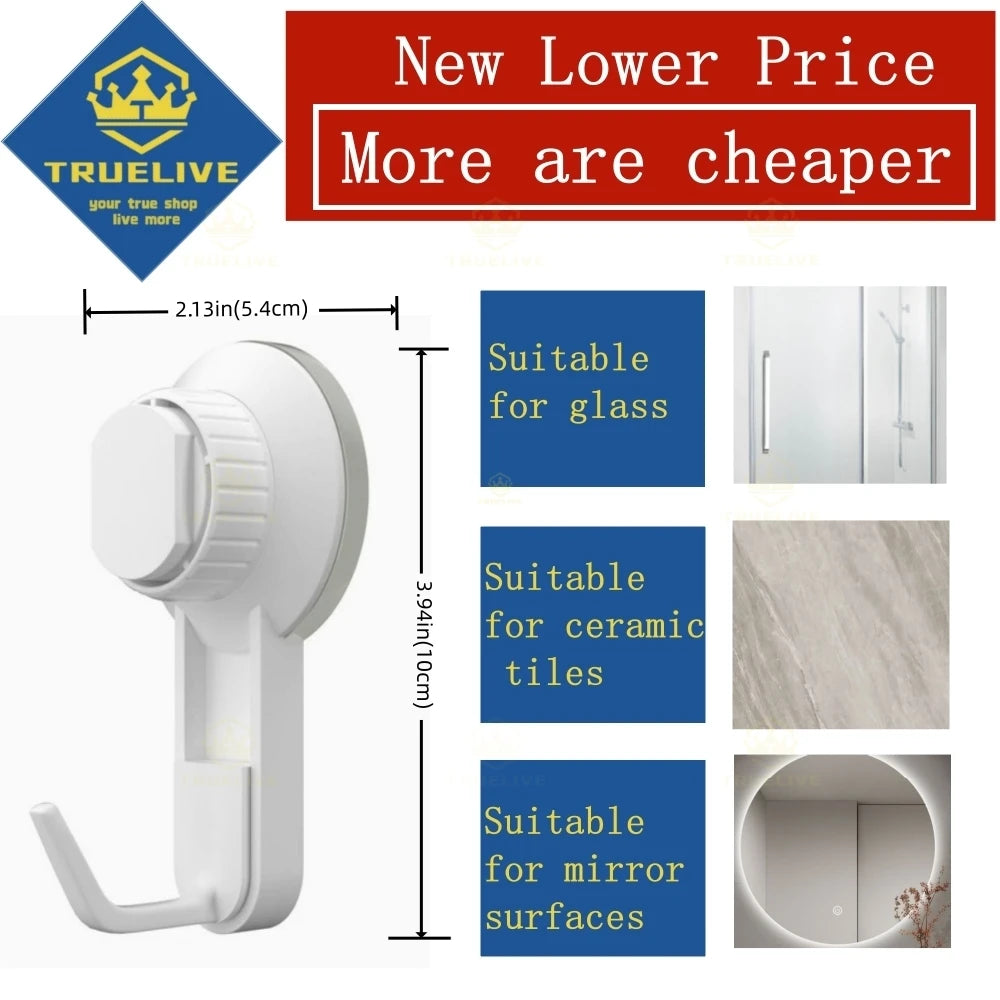 5/3/1PCS Free Punch Hook Suction Strong Suction Cup Hook Cup Clothes Hooks Bathroom Kitchen Vacuum Hook Multi-Purpose Hooks