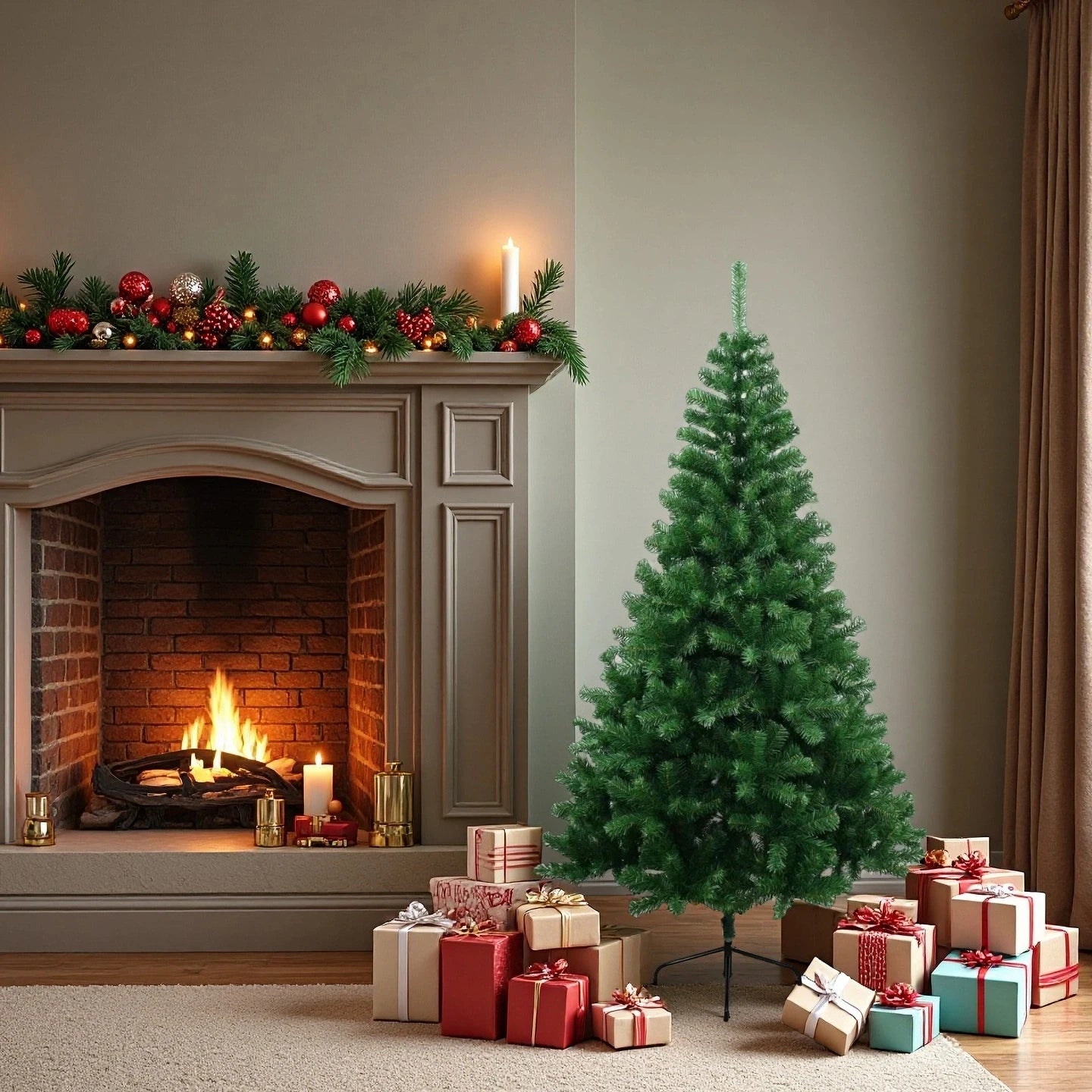 Simulated Christmas Tree, High-end Green Pine, Christmas Day Decoration, Ordinary and Luxurious PVC, Automatic PVC+PE Tree