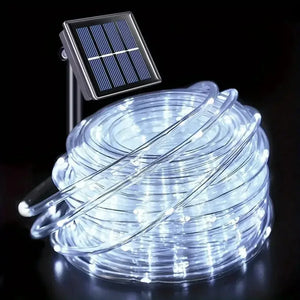 Christmas Party Fairy Lights Solar Powered Waterproof Rope String Outdoor with 8 Modes for Tree Patio Yard Garden Decoration