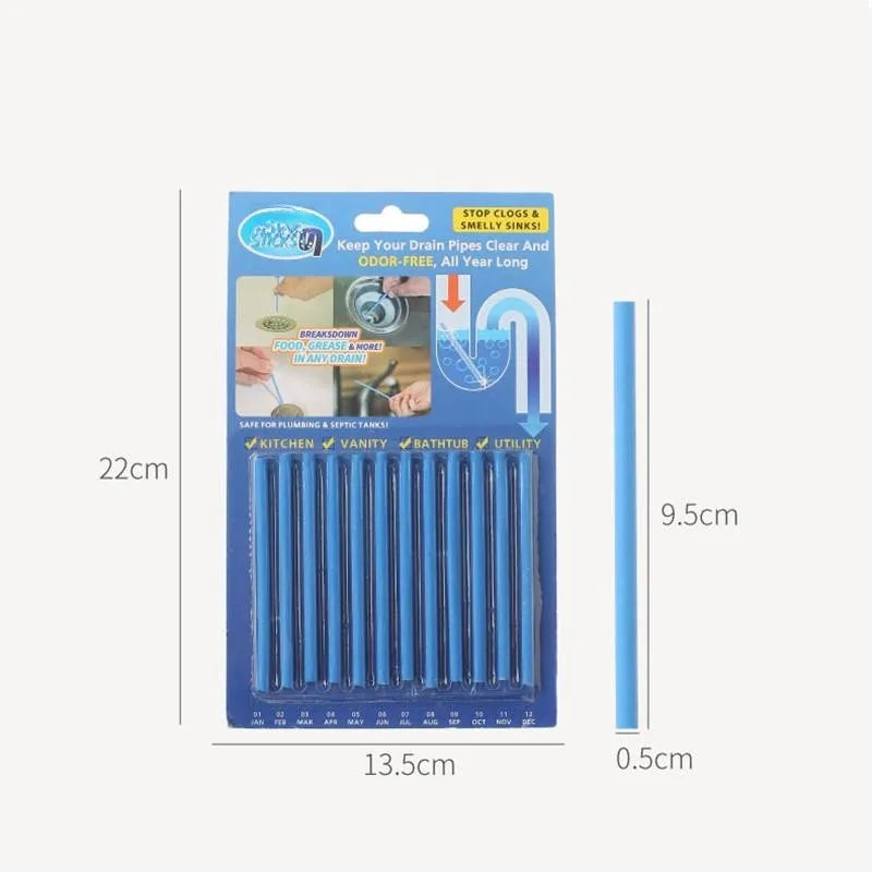 12pcs Pipeline Bathtub Decontamination Drain Cleaners Kitchen Sink Filt Sticks Sewer Cleaning Rod for Kitchens