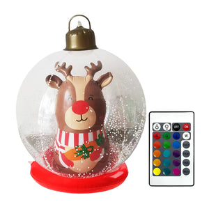 60cm Giant Inflatable Christmas Ball with Lights Remote Control Giant Luminous Inflatable Christmas Ball Outdoor Christmas Decor