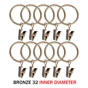 10-50pcs Metal Curtain Rod Clip Drapery Rings Hooks Retro Bathroom Decorative Hat Towel Hats Hanging Clamps Shower Curtain Clips