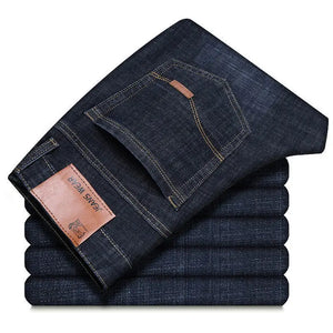 Men's Fashion Straight Leg Jeans Men's 2025 Spring Autumn New Elastic Slim Fit Pants Comfortable  Soft Business Denim Pants Men - You Offer