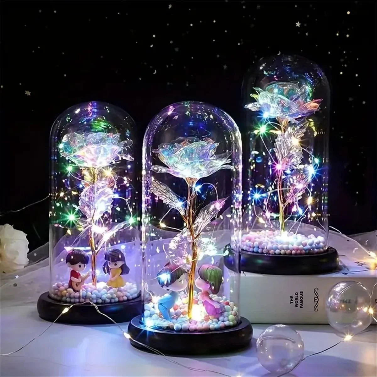 4/10/40 LED battery string lights, waterproof copper wire 6.6ft 20 LED starry sky lights, used for party and bouquet decoration