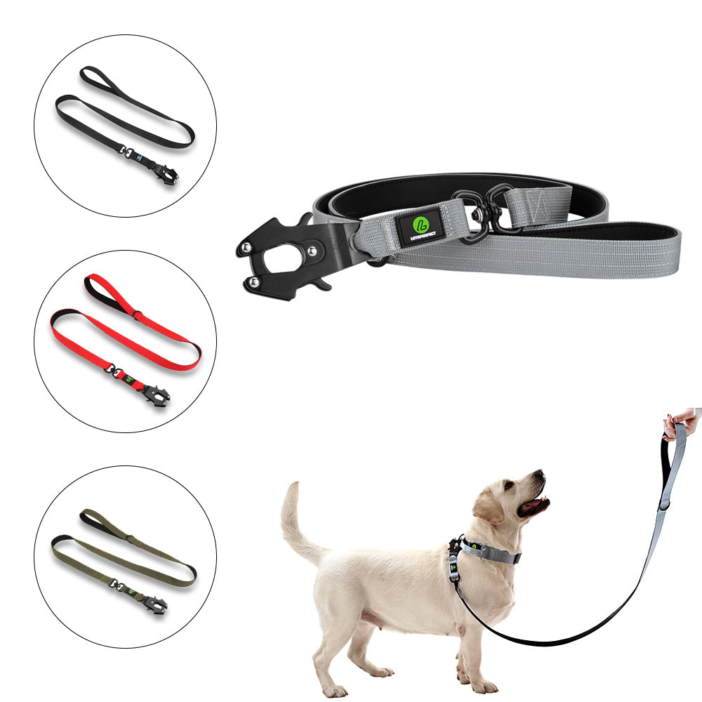 Tactical dog collar leash set leash handle military can dur nylon pit dog, medium large walking training pet accessories