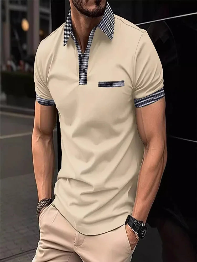 Cross-border summer fast-selling Amazon men's short-sleeved POLO shirts button-down color men's sports POLO shirts