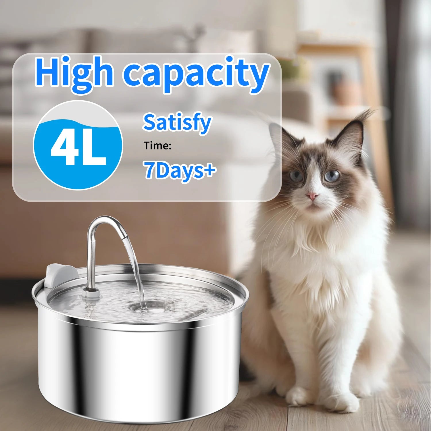 Stainless Steel Cat Water Fountain Automatic Cat Drinker Drinking Fountain For Cats Dogs Pet Water Dispenser Accessories