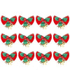 Christmas Mini Bowknot Jingle Bell Xmas Trees Hanging Pendant Small Bow with Bell Ornament DIY Party Gifts New Year Decorations