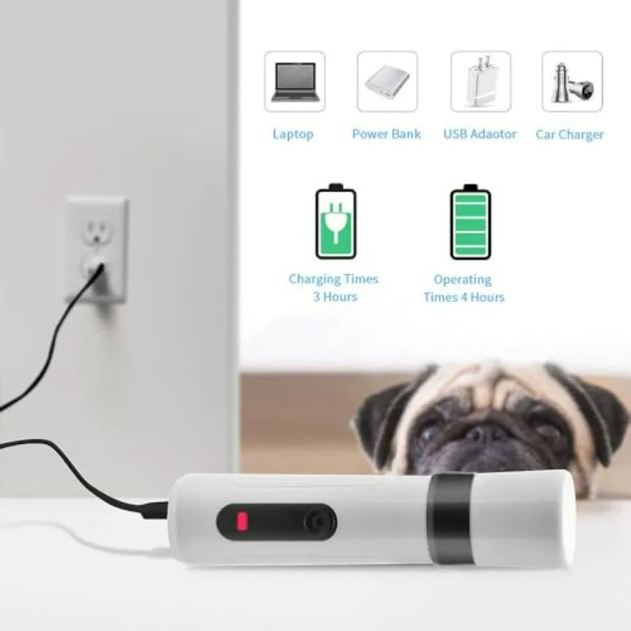 Silent Groom Pro Heusom Dog Nail Grinder Low Noise USB Rechargeable Pet Clipper for Painless and Safe Paw Grooming Trimming Ide