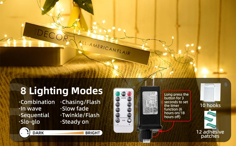 LED Firecracker String Lights Remote Control Halloween Garland EU/US DC Power Fairy Light for Wedding Party Christmas Decoration