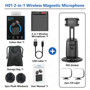 Mini Wireless Lavalier Microphone Bluetooth Magnetic Mic for Iphone Android Mobile Live Streaming Recording Vlog Video, Gaming