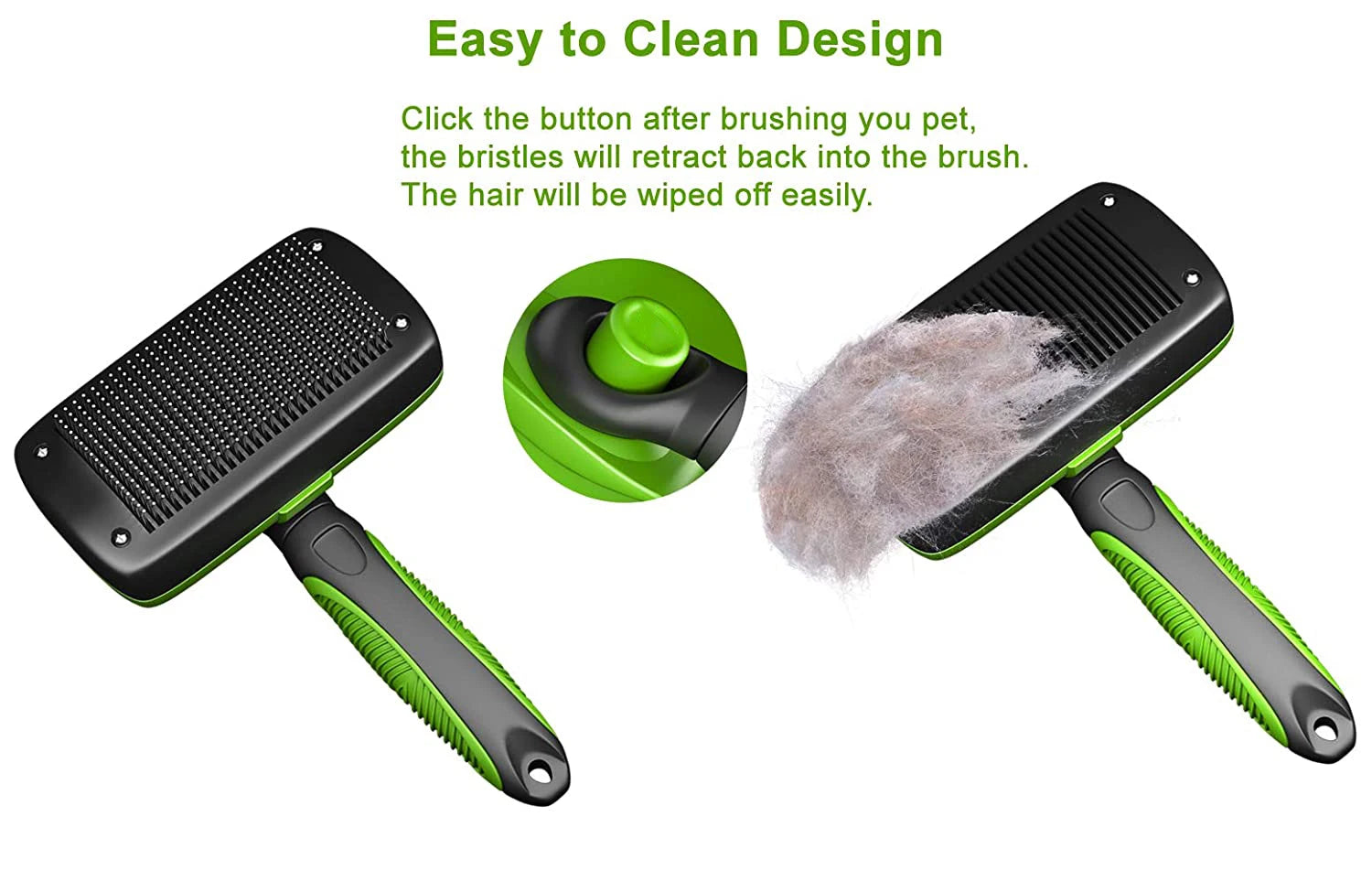 Self-Cleaning Pet Hair Brush Dog and Cat Comb Removes Hairs RemoverDeshedding Tool, Shedding Grooming Care, Big Dog Accessories