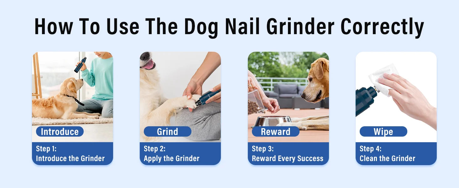 2-Speed Dog Nail Grinder  Enhanced Pet Nail Grinder Super Quiet Rechargeable Electric Dog Nail Trimmer Painless paws grooming