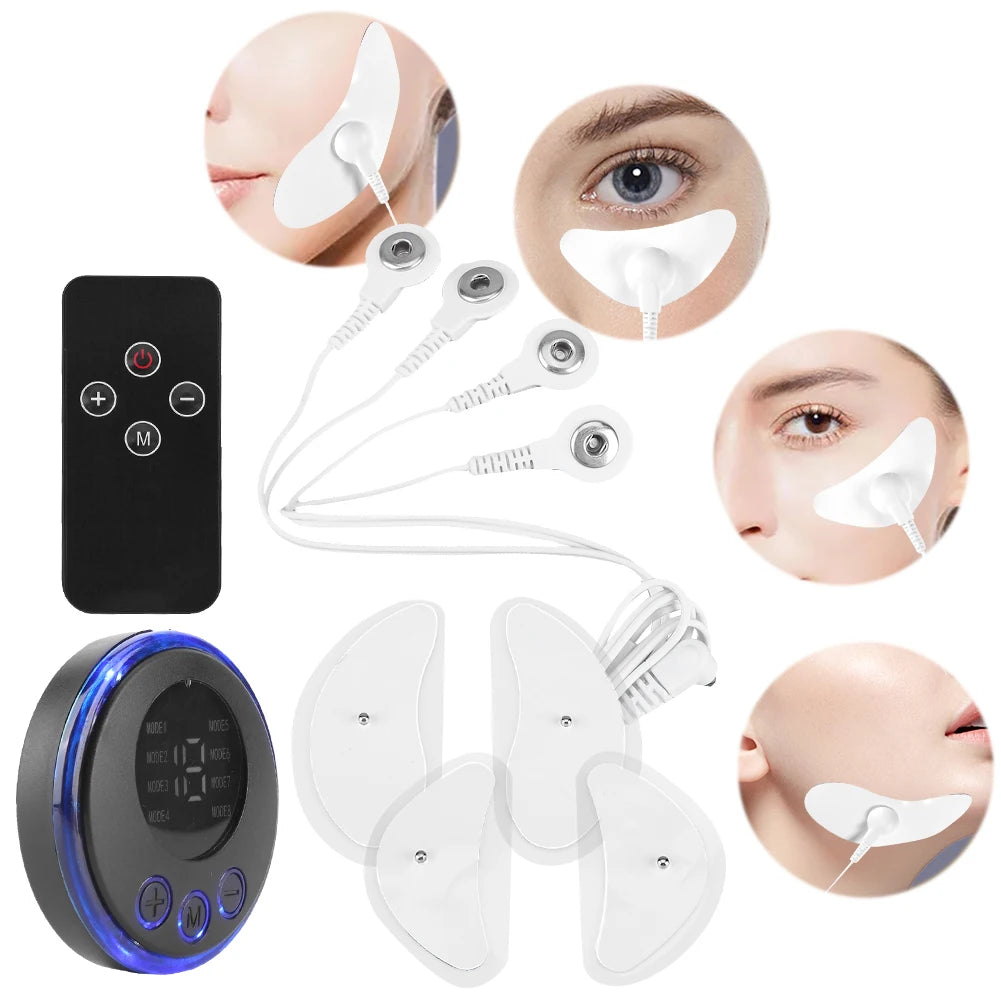 EMS Facial Massager Current Muscle Stimulator 8 Modes 19 Levels Facial Lifting Device Face Tightening Tool for Neck Face