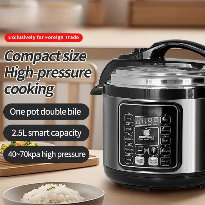 Electric Pressure Cooker 6L Large Capacity Household Multifunctional Electric Rice Cooker Intelligent Booking 3-step Timer Gears - You Offer