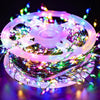 220V EU Plug 30M/50M/75M LED Tree Firecracker Copper Wire String Garden Decoration Light Remote Control Green Line Fairy Light
