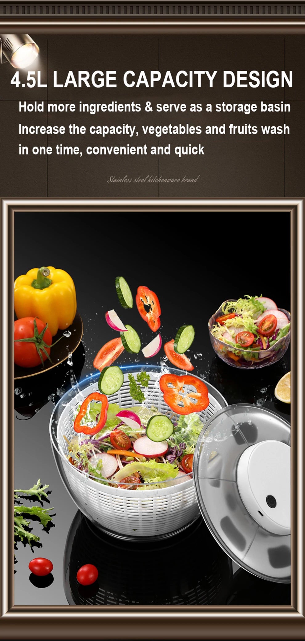 Salad Spinner Electric/Manual Vegetable Dehydrator Multifunction Food Fruit Dryer Quick Drying Drain Basket Kitchen Accessories
