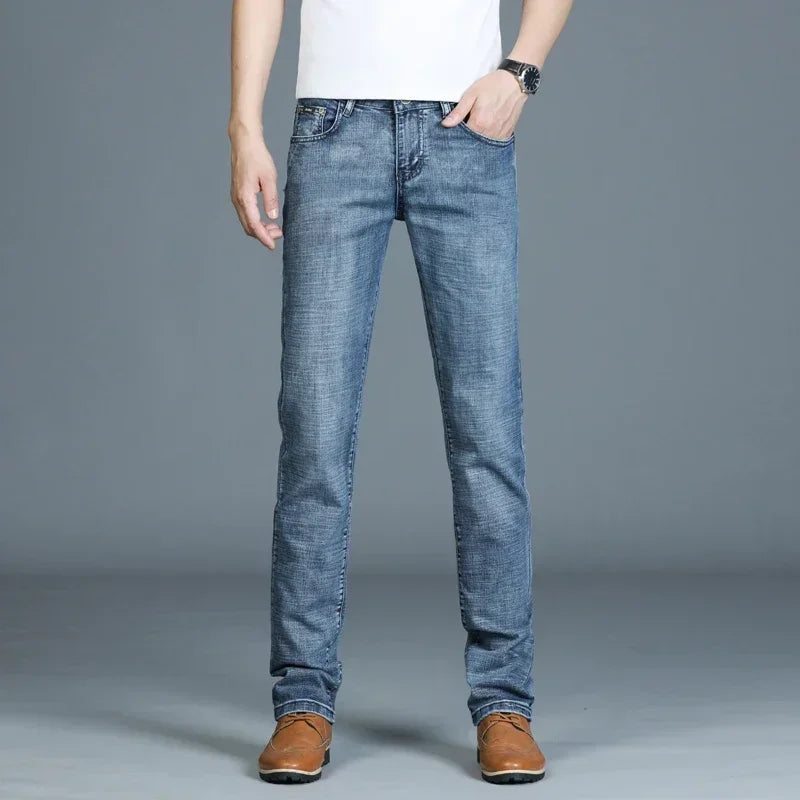 Mens High Quality Jeans Fashion Straight Denim Pants Men Classic Casual Jeans Male Plus Size Denim Trousers Ripped Jeans 28-40 - You Offer
