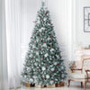 9ft Flocked Christmas Tree Prelit 750 Warm Lights Pinecones Berries Artificial Holiday Decor