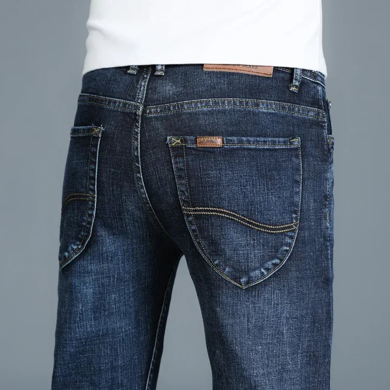 Mens High Quality Jeans Fashion Straight Denim Pants Men Classic Casual Jeans Male Plus Size Denim Trousers Ripped Jeans 28-40 - You Offer