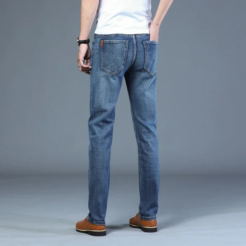 Mens High Quality Jeans Fashion Straight Denim Pants Men Classic Casual Jeans Male Plus Size Denim Trousers Ripped Jeans 28-40 - You Offer