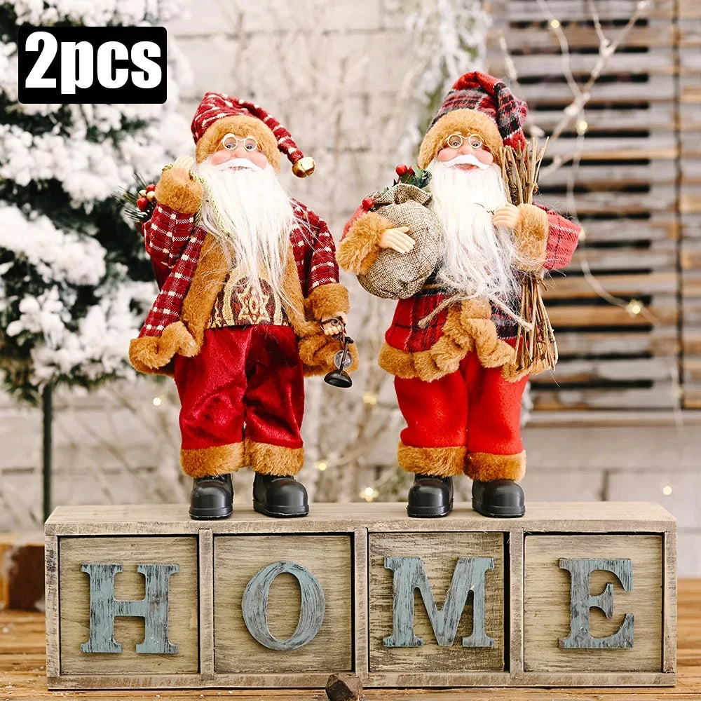 1~4PCS 2025 Christmas Decoration for Home Santa Claus Doll 30cm Navidad Party Decor Xmas Ornaments New Year Gift