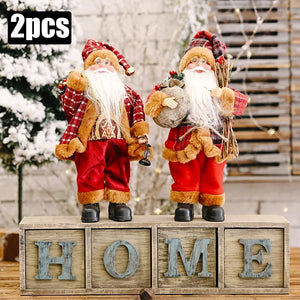 1~4PCS 2025 Christmas Decoration for Home Santa Claus Doll 30cm Navidad Party Decor Xmas Ornaments New Year Gift