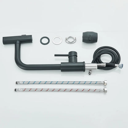 Black Kitchen Faucets Black Pull Out Rotation Waterfall Sprayer Sink Mixer Brushed Nickle Water Tap - You Offer
