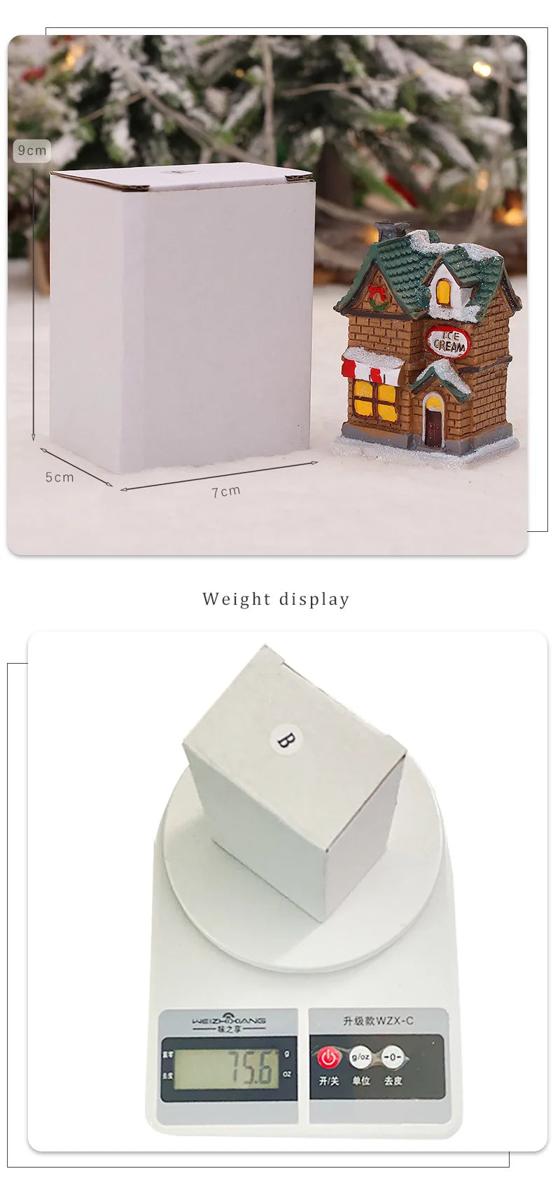 1~6pcs LED Night Light Christmas Ornaments 2025 Luminous Castle Snow House Sculpture Xmas Decoration for Home New Year Navidad