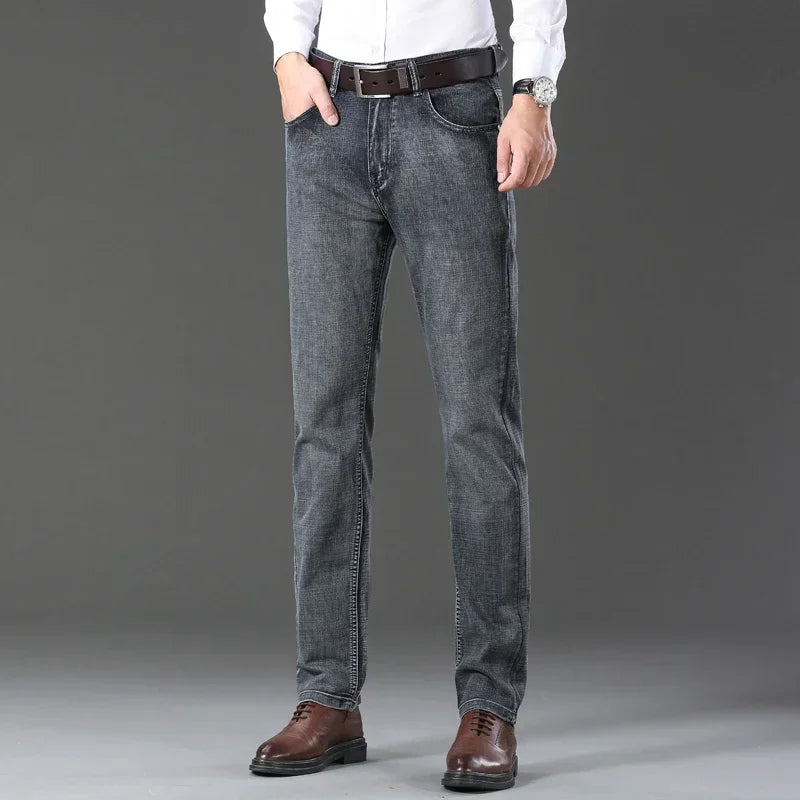 Mens High Quality Jeans Fashion Straight Denim Pants Men Classic Casual Jeans Male Plus Size Denim Trousers Ripped Jeans 28-40 - You Offer