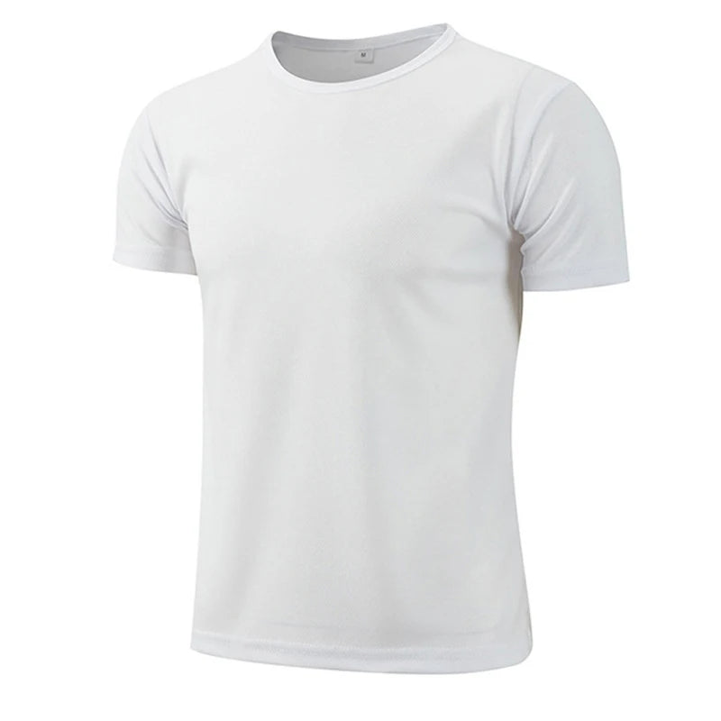 Men White t Shirt Oversized t-Shirt Man Short Sleeve Top Quick Drying Basketball Gym t Shirts Tees Casual Soild Shirt Streetwear